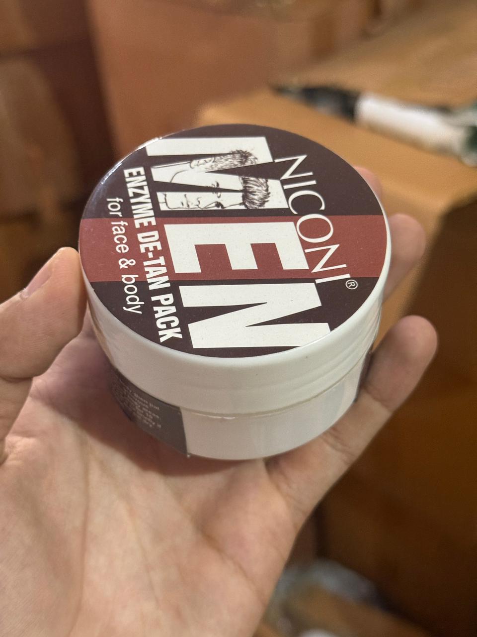 Niconi Men Enzyme De-Tan Cream | Tan Removal, Brightening & Deep Cleansing for Men | 100ml