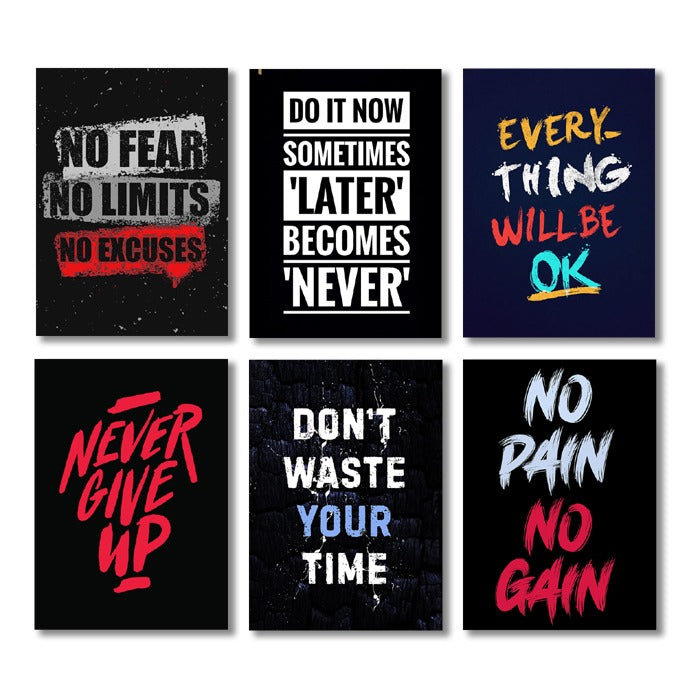 set of 6 Motivational sticky canvas frames – photo 1