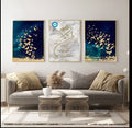 set of  3 sticky wooden frames for home office wall decore / sticky phototiles