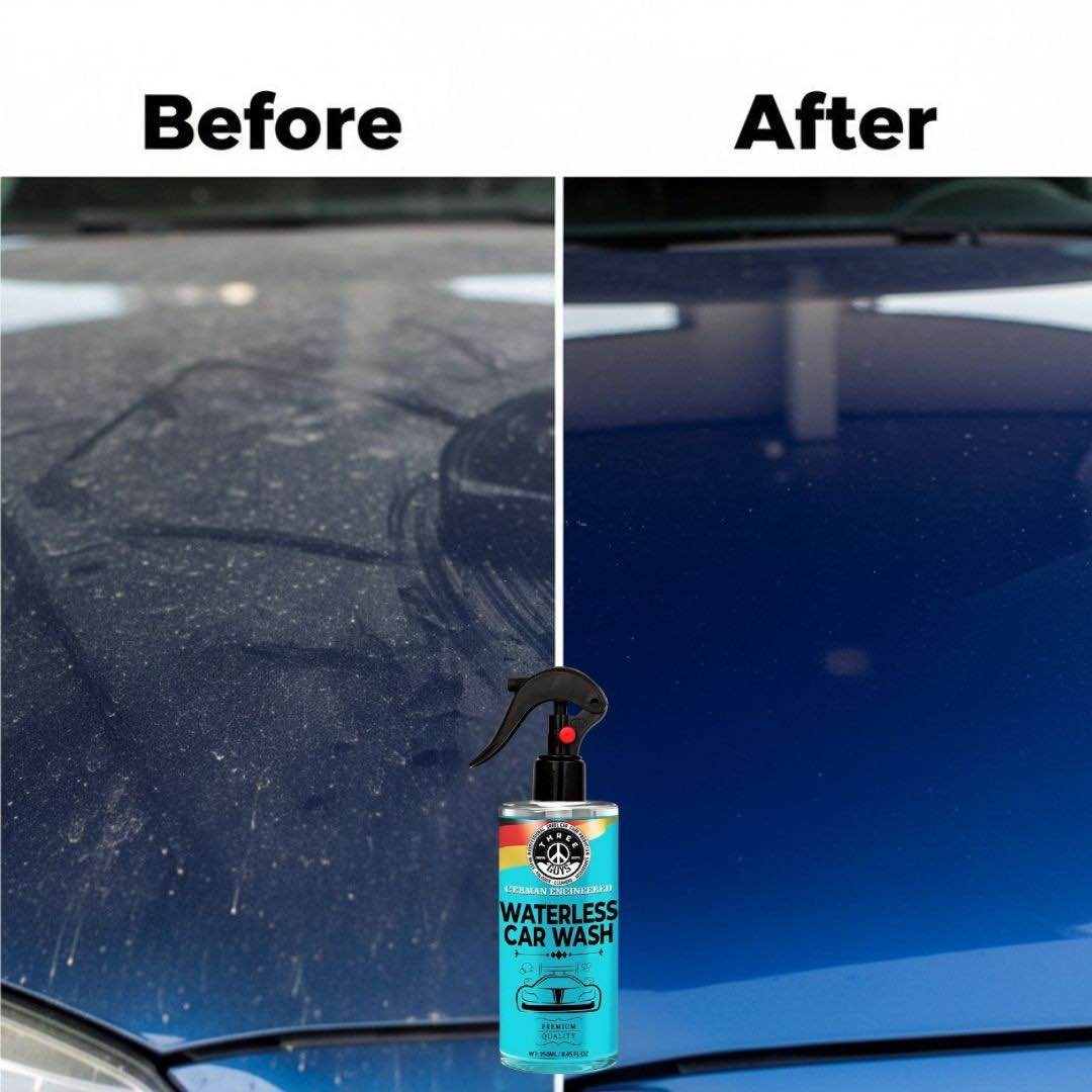 THREE GUYS Waterless Car Wash Spray 250ml | German Engineered | Car Cleaner & Polish | No Rinse Eco-Friendly Formula