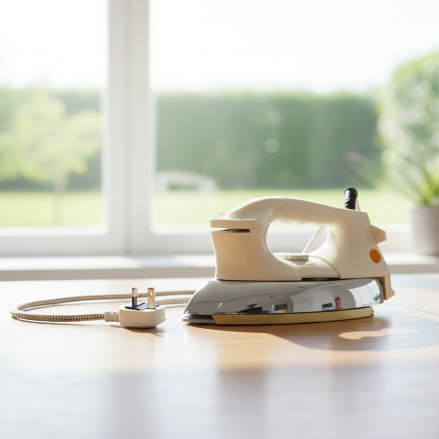 Heavy-Duty Electric Dry Iron | China-Made | Durable, High-Performance Ironing for Home & Commercial Use - 1000 Watt