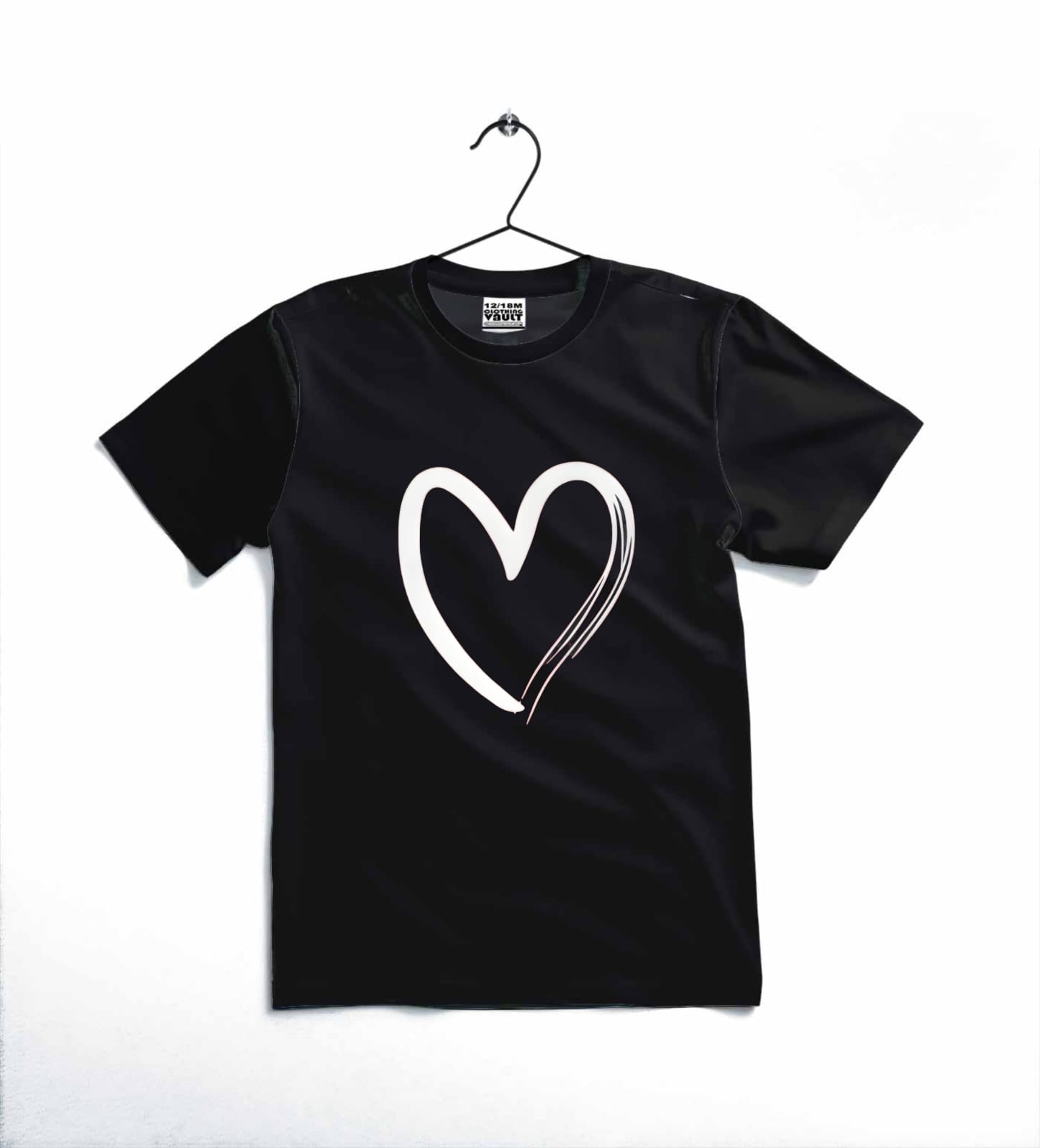 Heart Printed Kids T-Shirt �Soft Cotton Casual Tee for Toddlers & Kids ~ 12-18 Months (Grey)