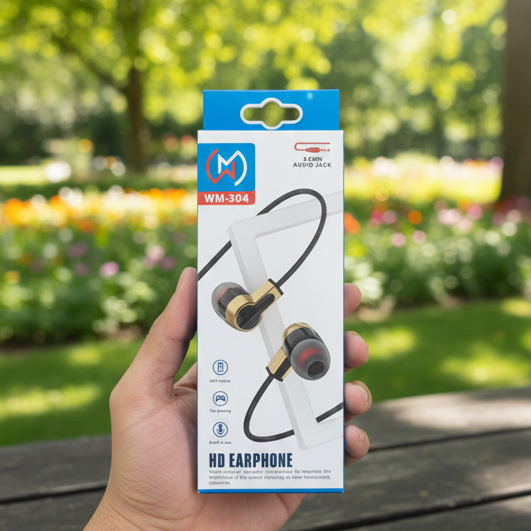 WM-304 Gaming Earphones | 3.5mm Jack | HiFi Sound | Built-in Mic | Comfortable Fit