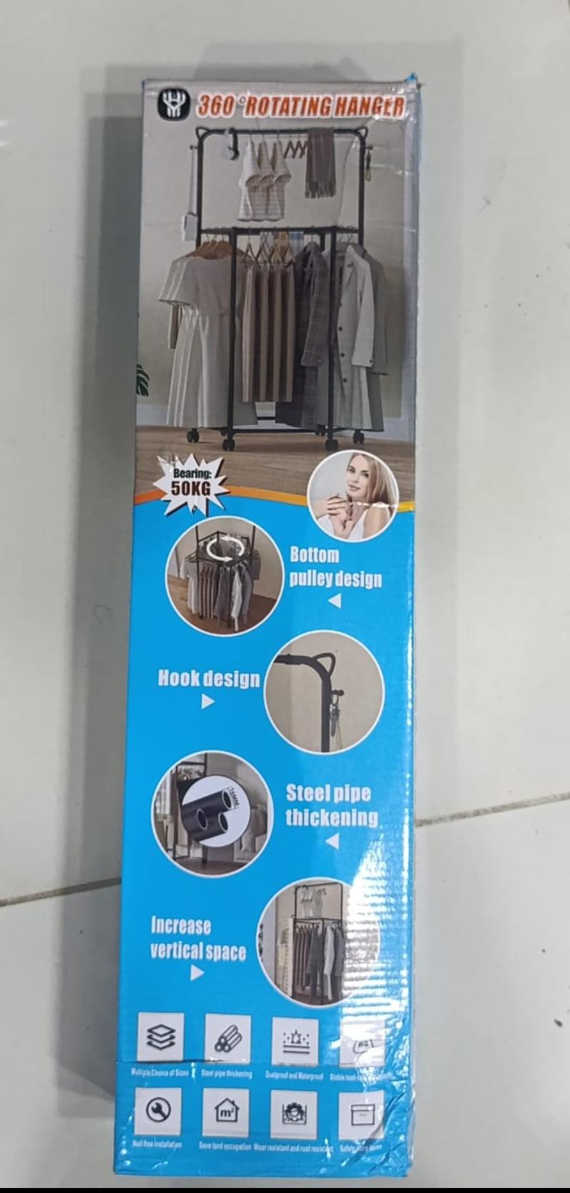 360? Rotating Clothes Hanger | Multi-Tier Laundry Organizer With Swivel Hook For Space-Saving Wardrobe Storage