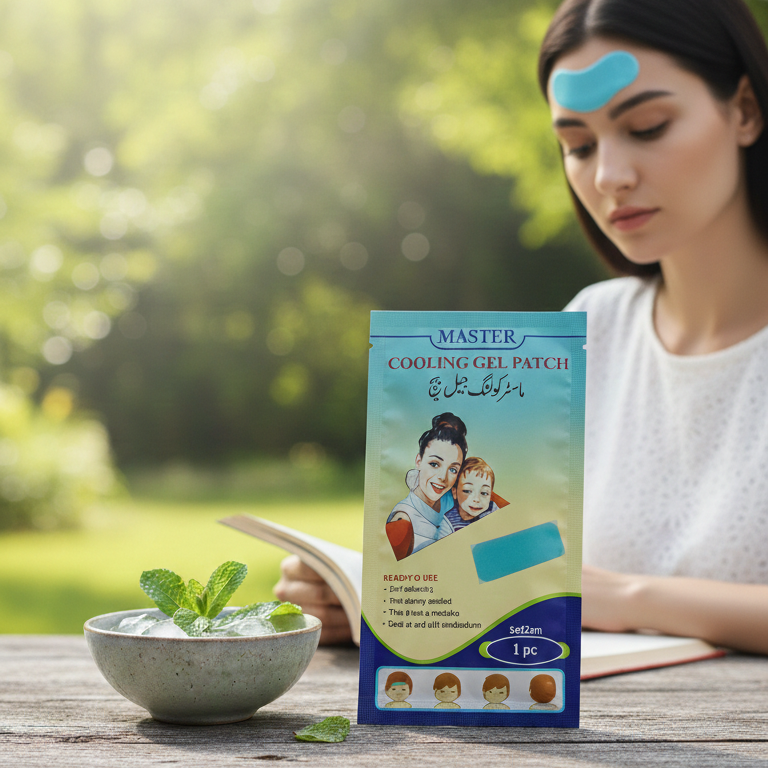 Cooling Gel Patch �Instant Cooling Relief for Fever, Headache, Migraine & Heat Stress | Long-Lasting, Safe, Soft & Skin-Friendly Cooling Pad