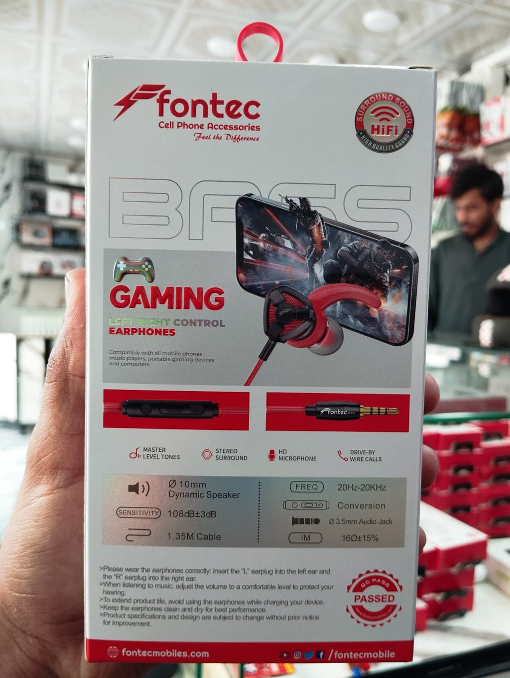 Fontec Arena Gaming Earphones with Detachable Mic �3.5mm HiFi Stereo Surround Handsfree for Mobile, PC & Console - Random Color