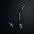 Original 2-in-1 Type-C and Lightning to 3.5mm Headphone Jack Adapter Dual Connector Handfree Audio Converter Direct Plug and Play No Bluetooth Required