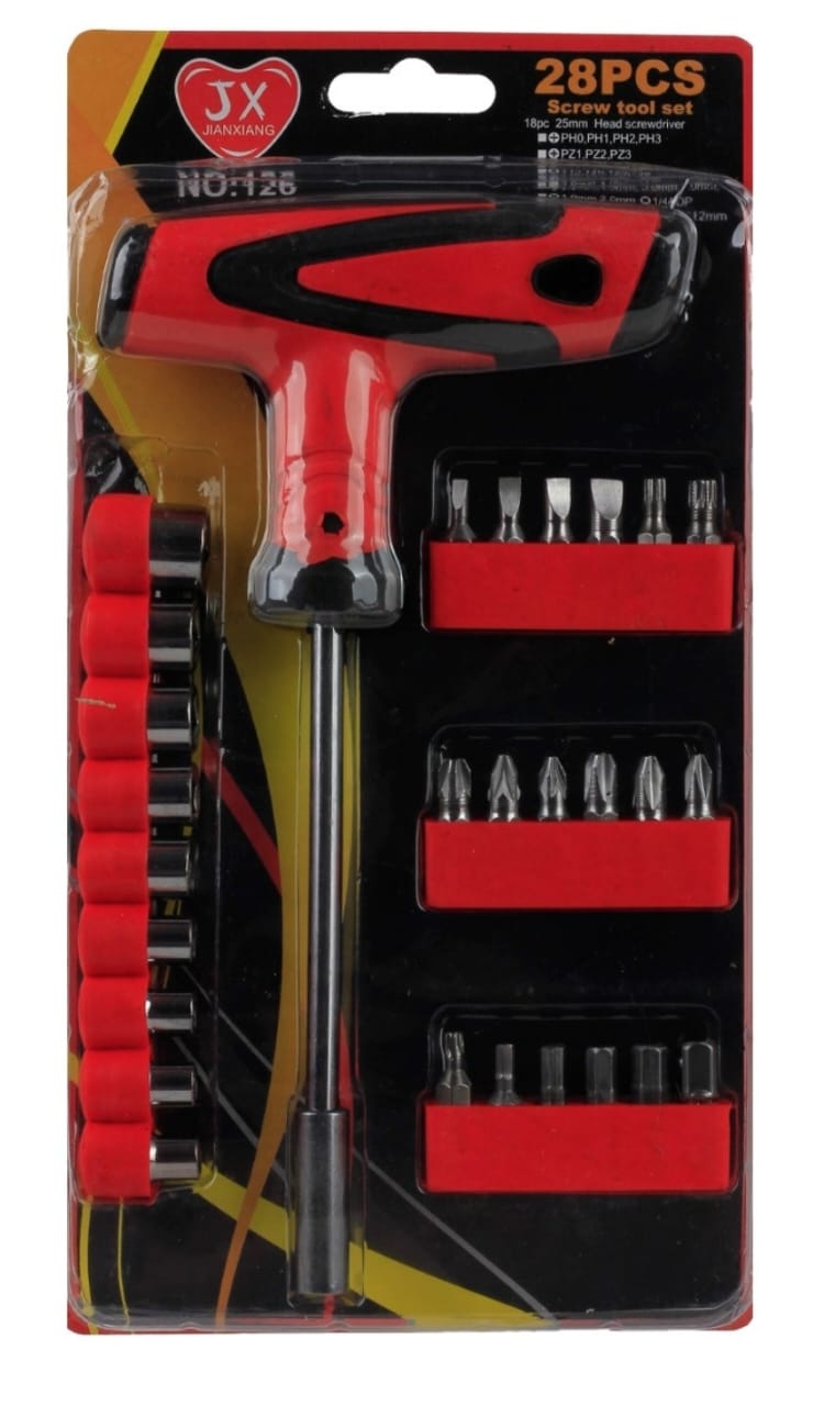 28-Pcs Screw Tool Set | High-Quality Screwdrivers & Bits | Durable Repair & Assembly Kit