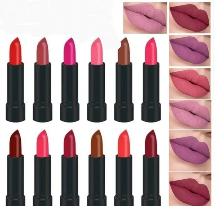 12 Pcs High Pigmented Matte Lipstick Set �Long Lasting Smooth Texture Lip Color Collection For Bold And Beautiful Looks