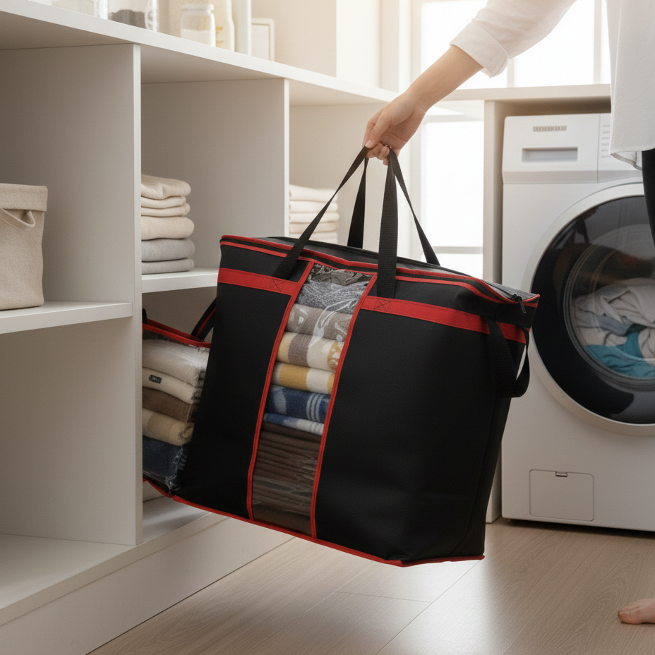 Large Storage Bag Organizers �Heavy-Duty Clothes & Blanket Storage Solution | Foldable, Spacious, Durable