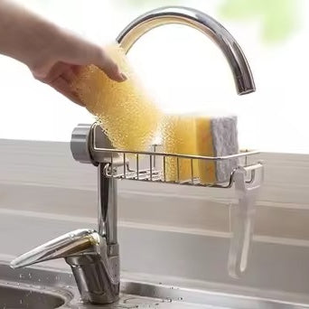 Stainless Steel Adjusting Multifunctional Kitchen Faucet Sponge Holder Durable And Convenient Storage Solution For Everyday Use