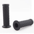Cafe Racer Diamond Style Rubber Handlebar Grips with Bar Ends �Black (Pair)