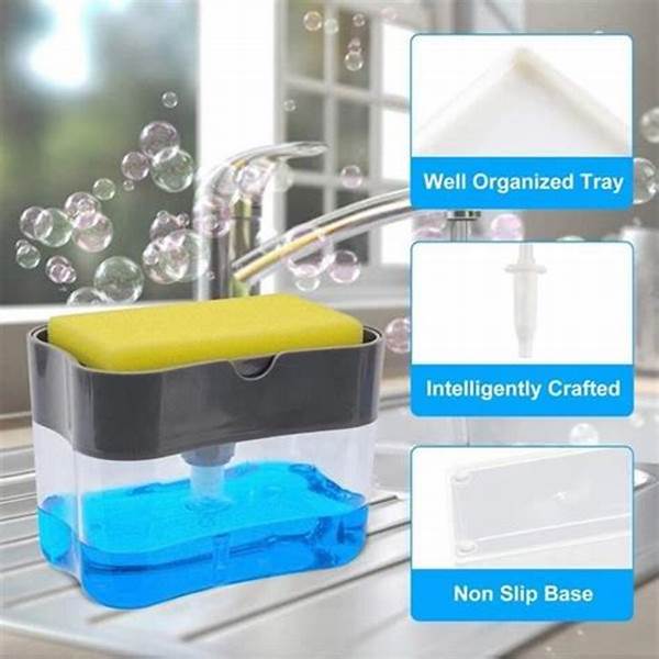 2-in-1 Soap Pump Dispenser with Sponge Holder �Kitchen Sink Liquid Soap Dispenser for Easy Dishwashing (Without Sponge)