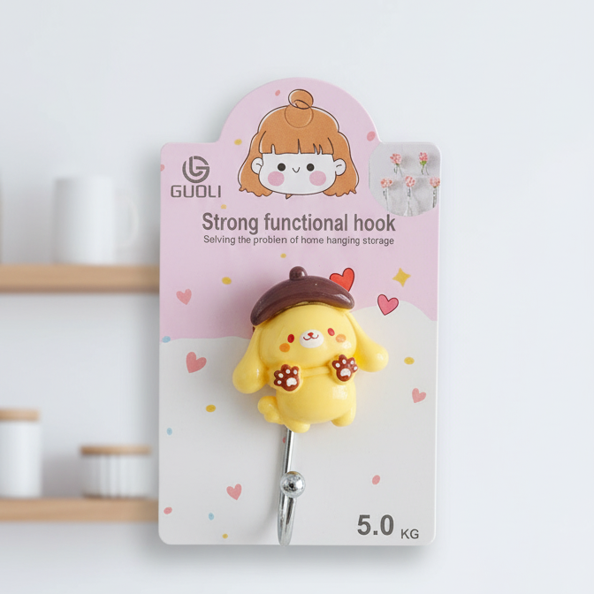 Sanrio Wall Hook �Cute & Durable Cartoon Wall Hanger for Keys, Bags, Towels & Accessories | Strong Adhesive, Space-Saving & Decorative Home Organizer