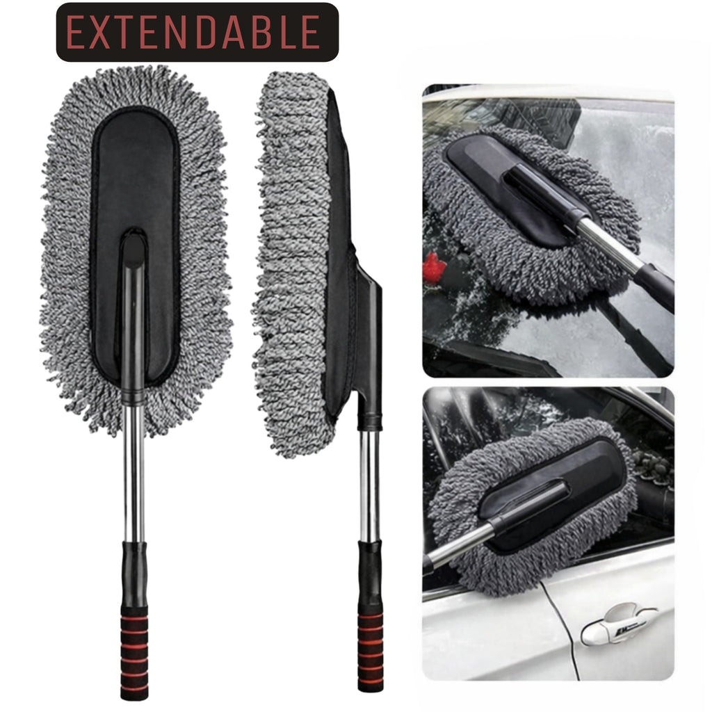 Car Wash Cleaning Brush Duster Dust Wax Mop Microfiber Telescoping Tool For Vehicle Exterior And Interior Cleaning