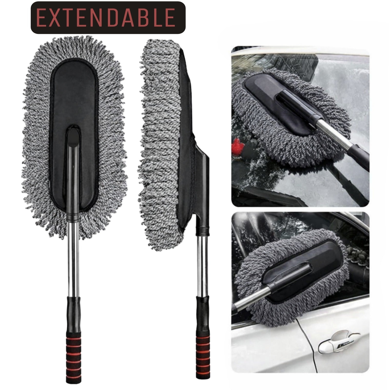 Car Wash Cleaning Brush Duster Dust Wax Mop Microfiber Telescoping Tool For Vehicle Exterior And Interior Cleaning