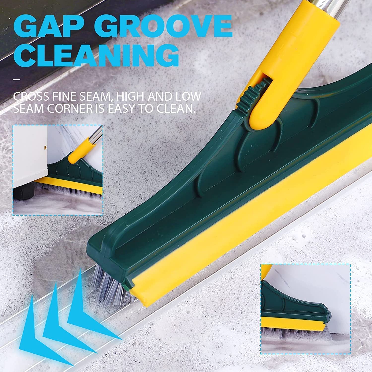 2 in 1 Floor Cleaning Brush Bathroom Tile Windows Floor Cleaning Brush with 120? Rotatable Head - Multipurpose Bathroom Floor Cleaning Brush - Floor Brush Scrubber - Without Box | Floor Cleaning Brush