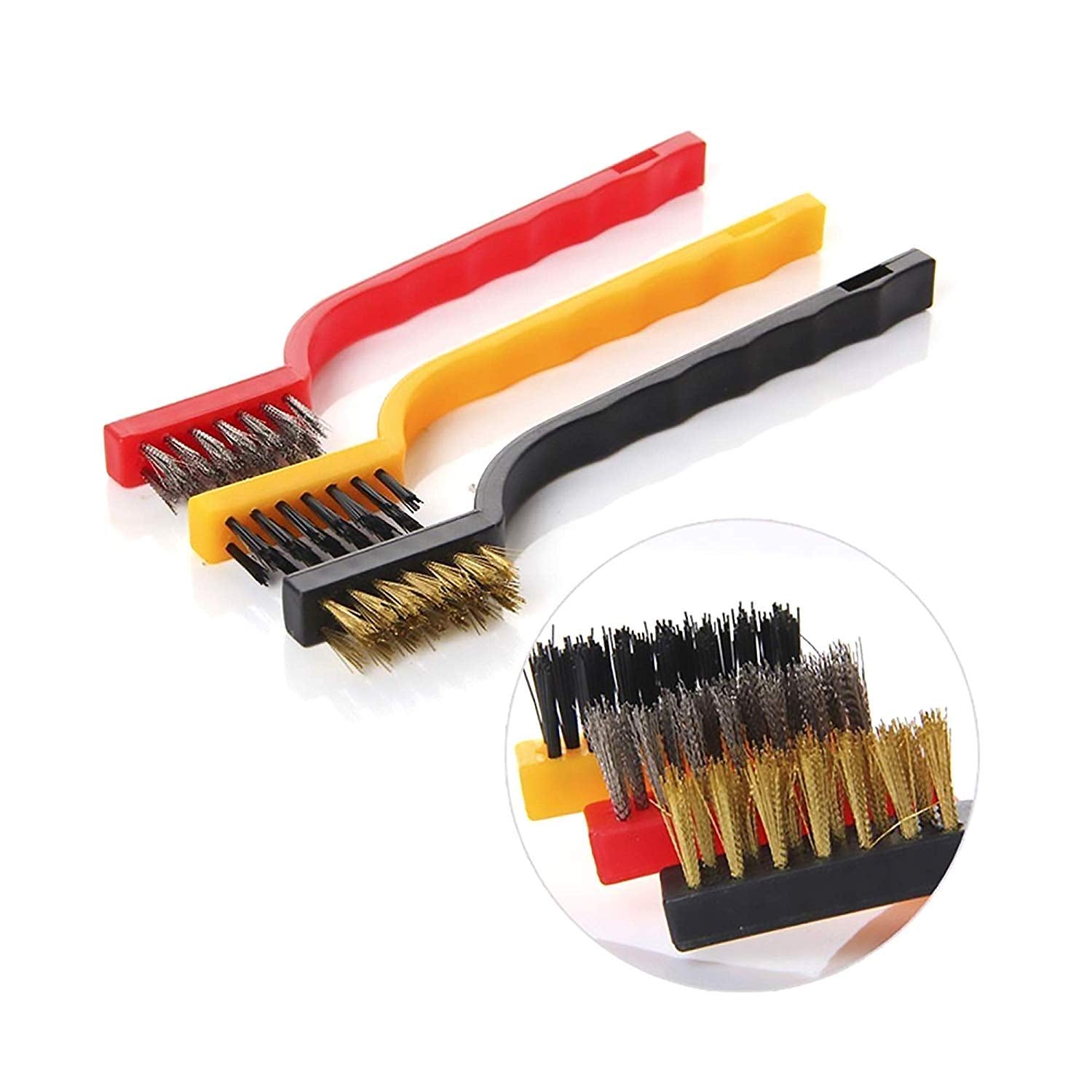 Gas Stove Cleaning Wire Brush Kitchen Tool Metal Fiber Brush �Set of 3 Brush