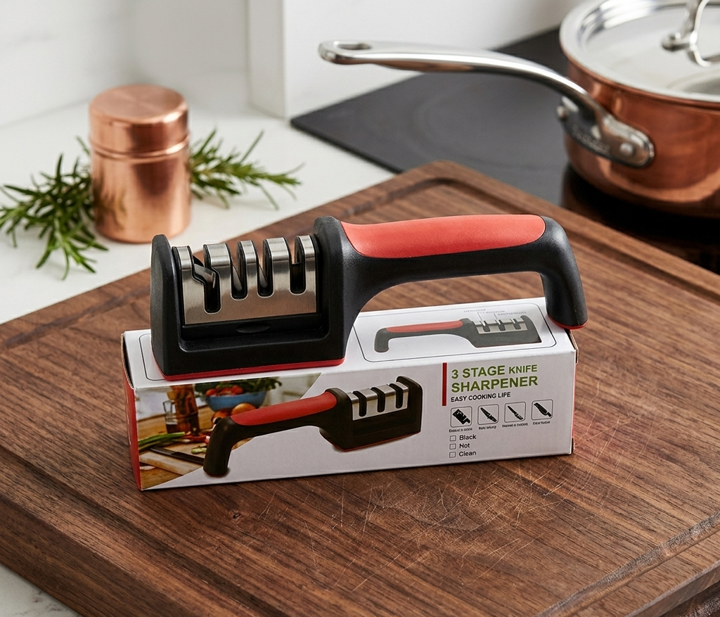3-Stage Professional Knife Sharpener �Manual Kitchen Knife Sharpening Tool