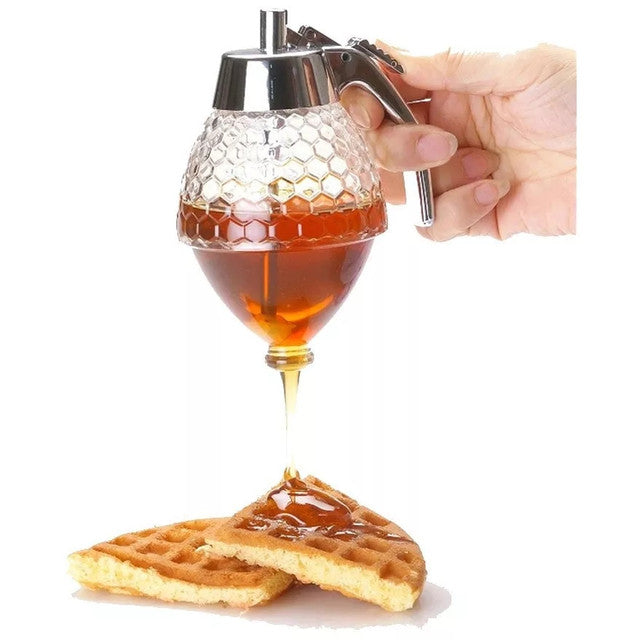 Honey Dispenser Juice Syrup Pot Jar For Kitchen Bee Drip Storage 200ML