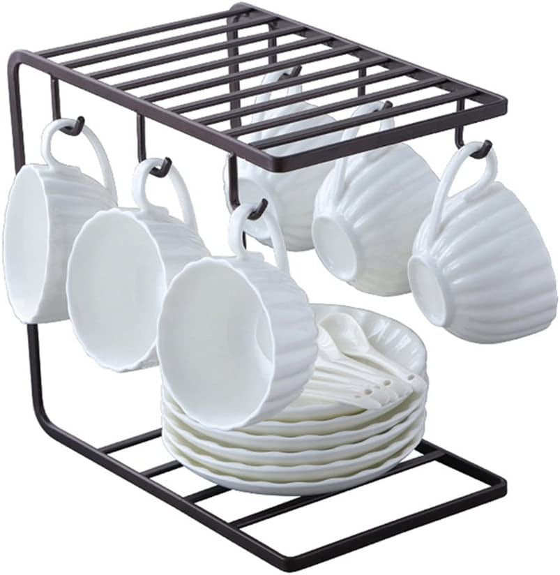 Metal Mug Stand Holder Tree Rack �Modern Space-Saving Mug Organizer with Smooth Hooks for Kitchen & Coffee Corner Decor