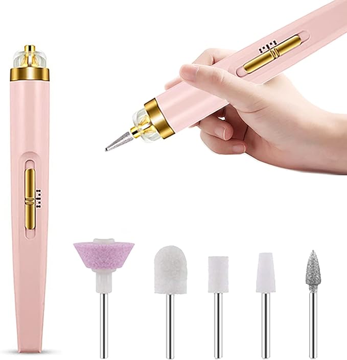 5 IN 1 Professional Manicure Nail | Salon Nail Finishing Touch | Nail Grinding, Burnishing Machine | Full Manicure and Pedicure Tool - Random Color