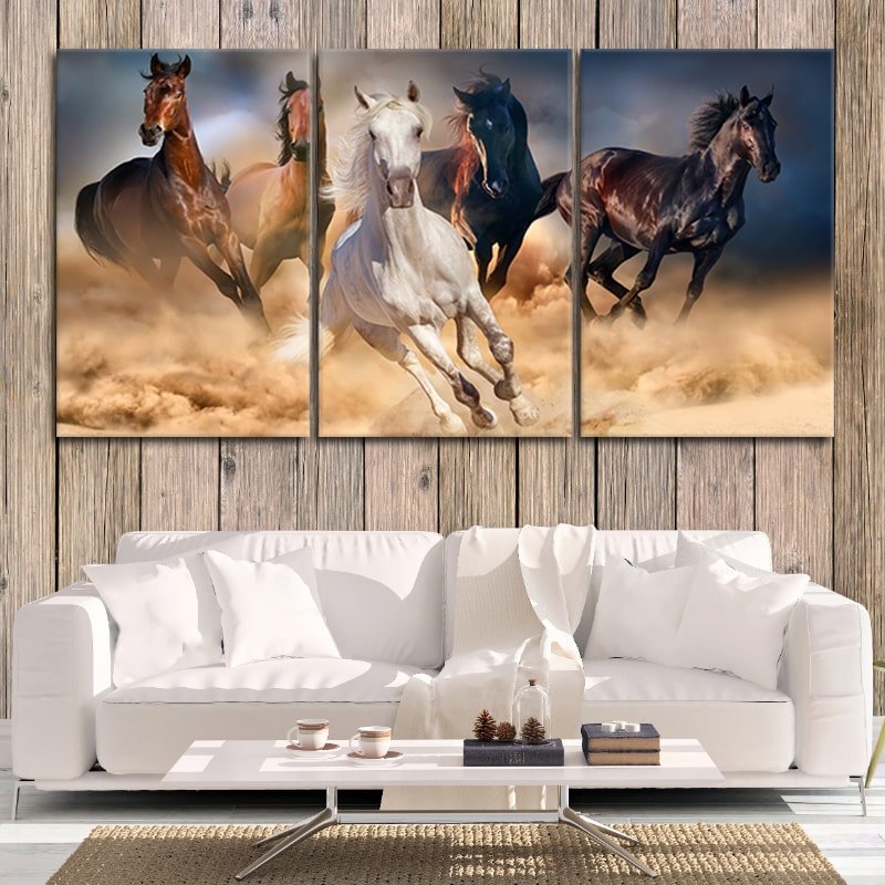 3 Pc Horse Wall D?or Photo Tiles | Low Quality