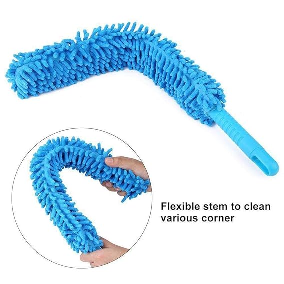 Micro Fiber Fan Duster Flexible Duster With Telescopic Stainless Steel Handle for Fan Cleaning Specially (random color)