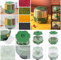 Food Storage Container Rotatable Rice Barrels Sealed Cereal Dispenser Rice Tank Grain Box Kitchen Storage Organization (Random Color)