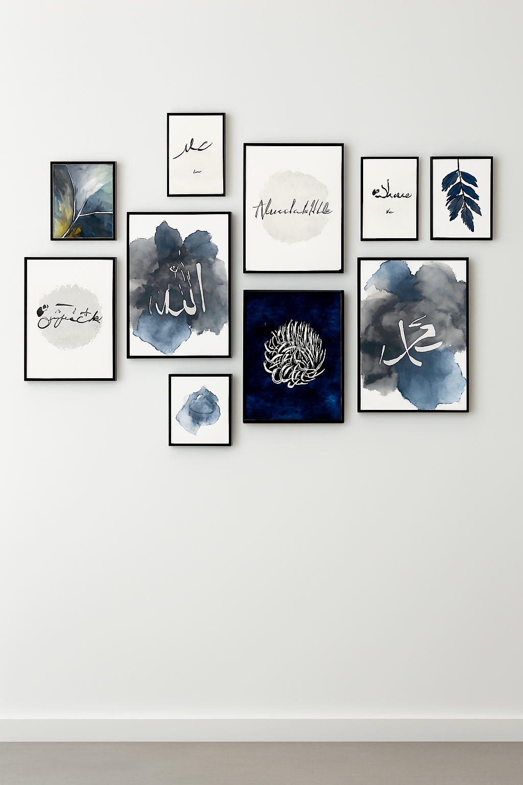 Wooden Photo Frame Set �10 Pcs, Assorted Sizes for Wall & Table D?or