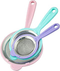 Colorful Stainless Steel Mesh Tea Strainer with Plastic Handle �Fine Sieve for Kitchen Use - SMALL