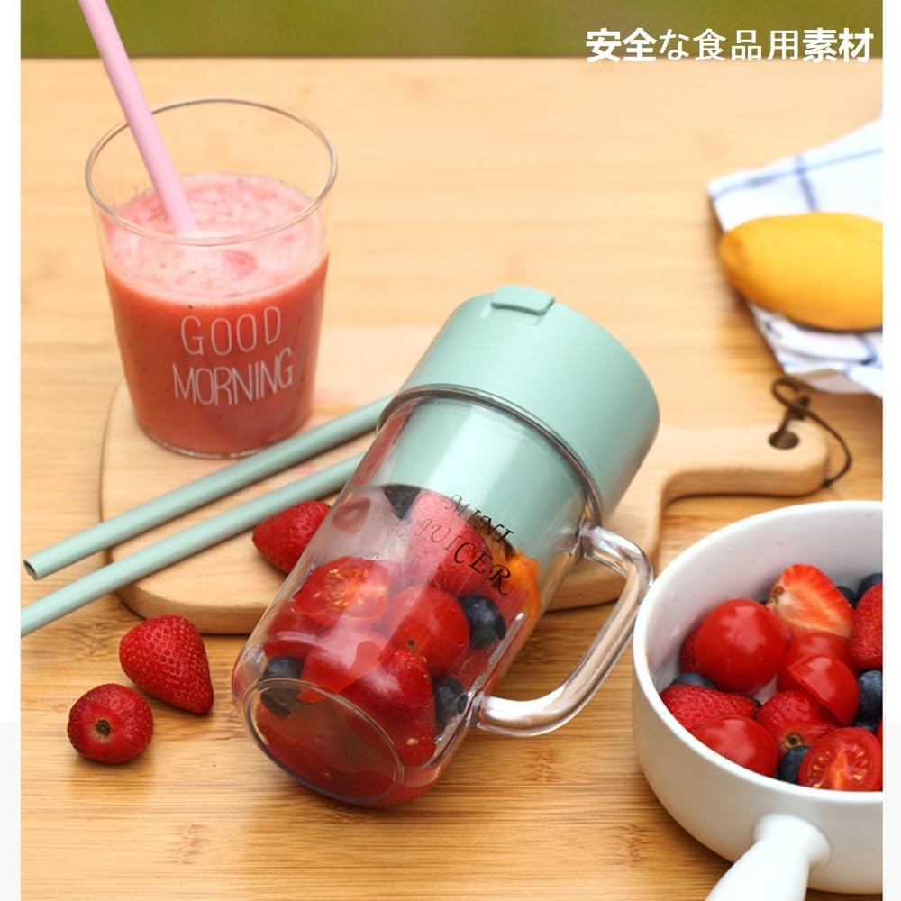 Crusher Juicer - Mug Shaped Portable Blender With Straw | Portable Blender,Juicer Portable Outdoor Juicing Cup | Home Mini Cordless Juicer - Random Color