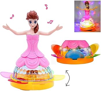 Princess Dancing Doll Toy with 3D Lights, Music &amp; Rotating Movement �Musical LED Doll for Kids