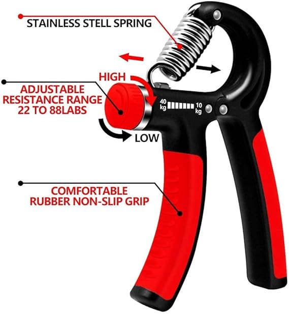 Hand Grip Strengthener Adjustable Resistance Wrist Strengthener Forearm Gripper Hand Workout Strength Trainer (Random colour)