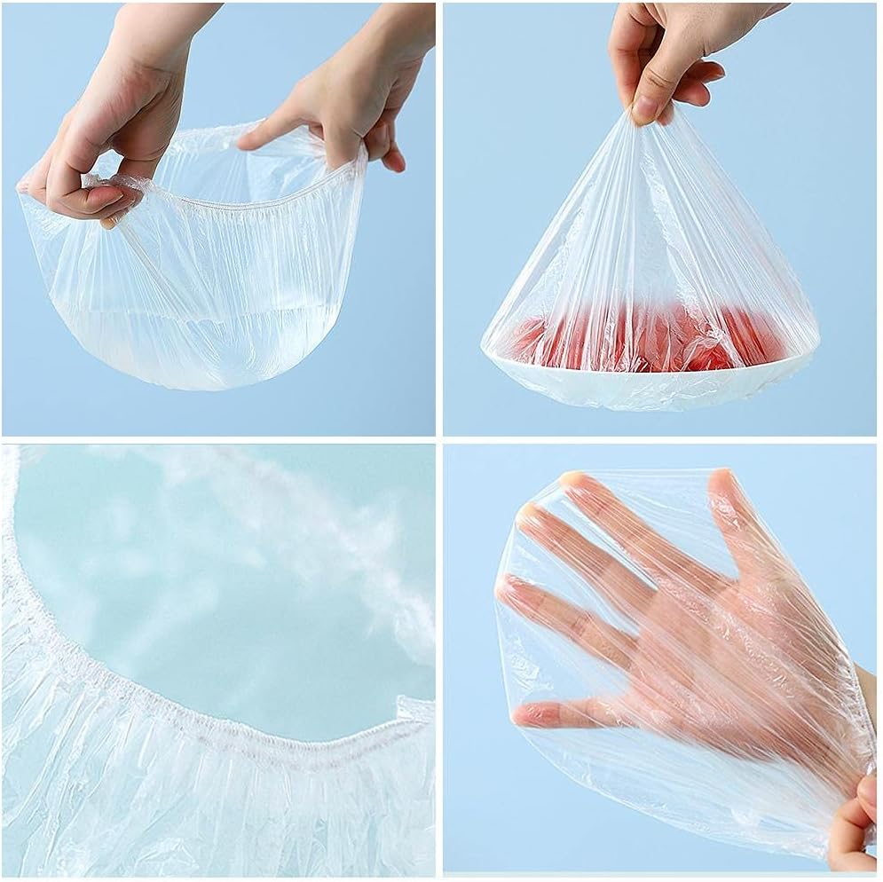 100pcs Disposable Flexible Transparent Plastic Food Storage