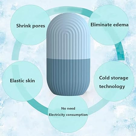 (without box )Reusable Facial Ice Roller for Face | Enhance Skin Glow Shrink &amp;Tighten Pores with stopper premium Quality (random color)