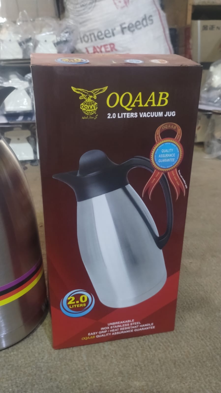 Oqaab 2 Liter Premium Stainless Steel Thermos Durable Water Bottle Large Capacity Leak Proof Bottle for Gym Travel Office Home Use