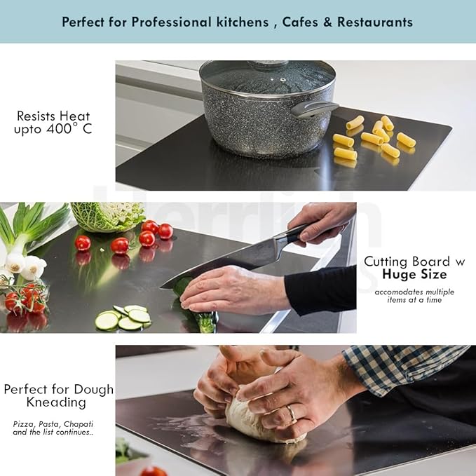 Stainless Steel Cutting Board! ???   Durable, hygienic, and easy to clean?erfect for all your chopping needs. A must-have for any chef! - Size: 41x33Cm