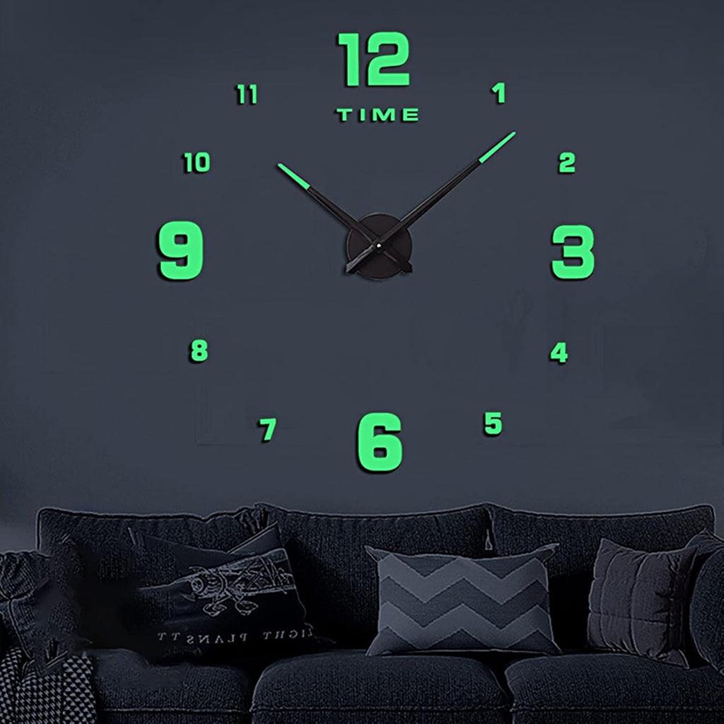 Wooden Numbers Wall Clocks Round Dial only Glow in The Dark Clock Wall for Living Decor Modern Decorative
