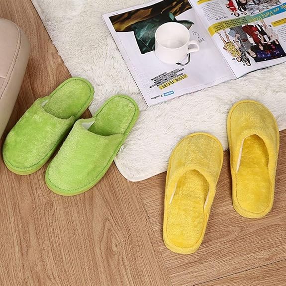 Multi Color Soft Cotton Slippers For Men And Women Free Size (Random Color)