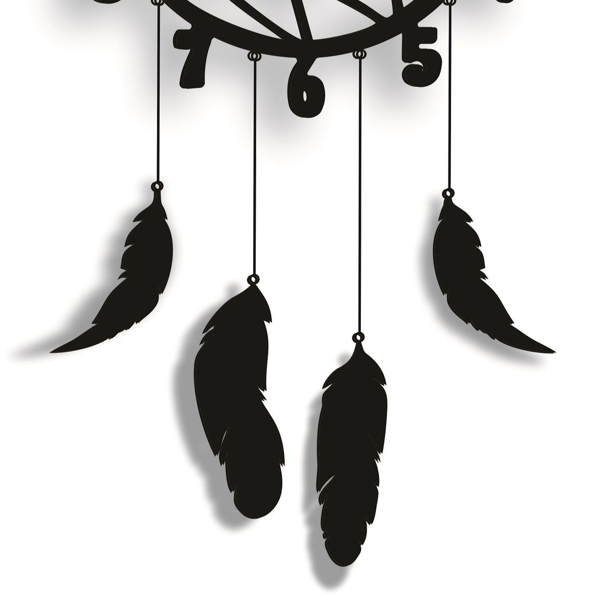 Wall Hanging Wall Clock, Wooden Feather Wall – photo 1