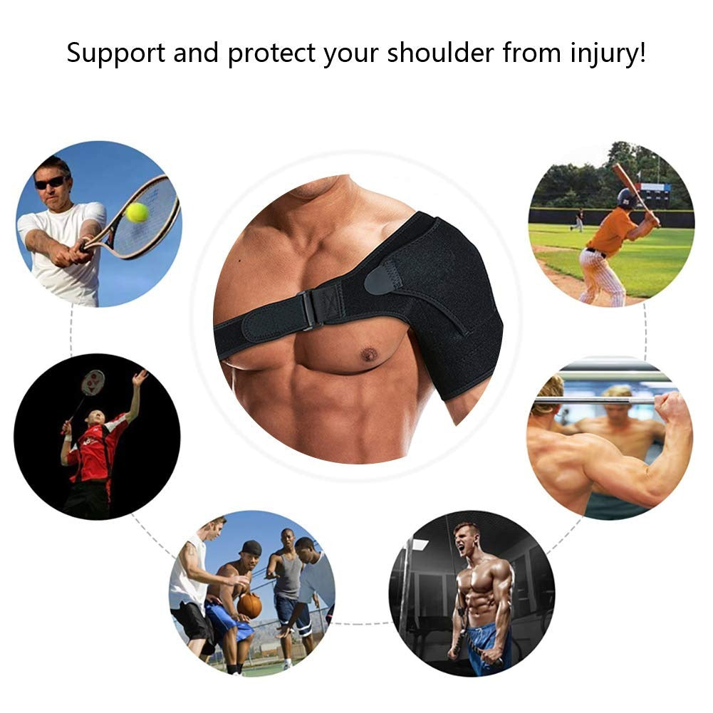 Shoulder Support for Men and Women with Pressure Pad �Adjustable Posture Corrector Brace for Pain Relief, Muscle Strain & Injury Recovery