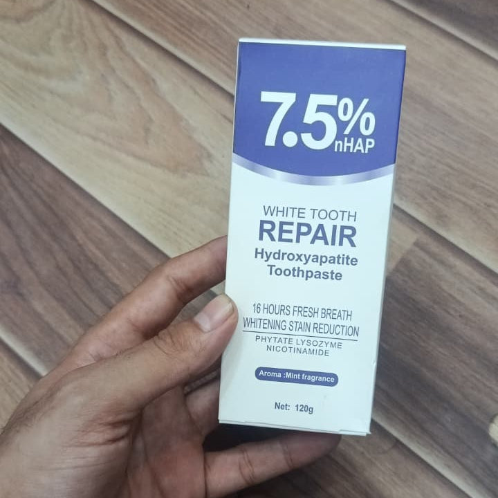 7.5% nHAP White Tooth Repair Toothpaste �Hydroxyapatite Enamel Strengthening & Whitening Formula (120g)