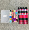 576 Pcs Artificial Nails Set with Free Glue + 12 Peel Off Nail Paints + 12 Jumbo Pencils Combo Pack for Girls & Kids