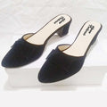 Stylish Heel Pump Shoes for Women with Tie Knot -  Black 36