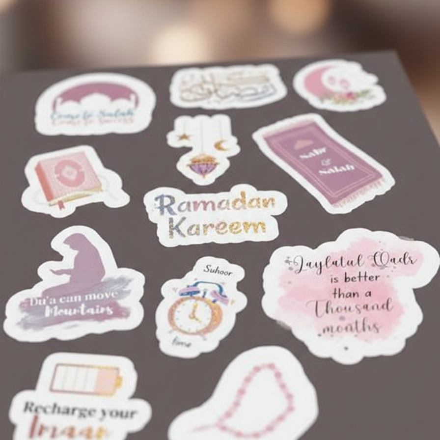 Ramadan Mubarak Sticker Pack �12 Uncut Decorative Stickers