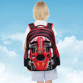 Kids Racing Car Nylon Backpack | Lightweight School Bag for Boys & Girls | Durable Travel & Casual Backpack (Red)