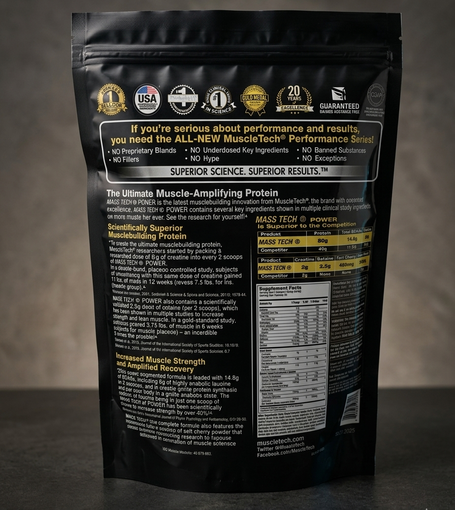 Mass Tech Advance Muscle Mass Gainer Powder 2LB | High-Calorie Weight Gainer for Muscle Size & Strength