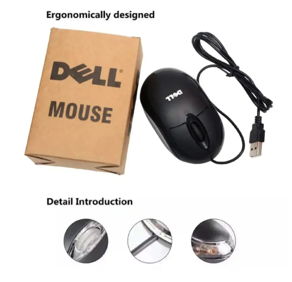 Dell USB Wired Mouse �Smooth & Reliable Optical Tracking for Laptops and Desktop PCs