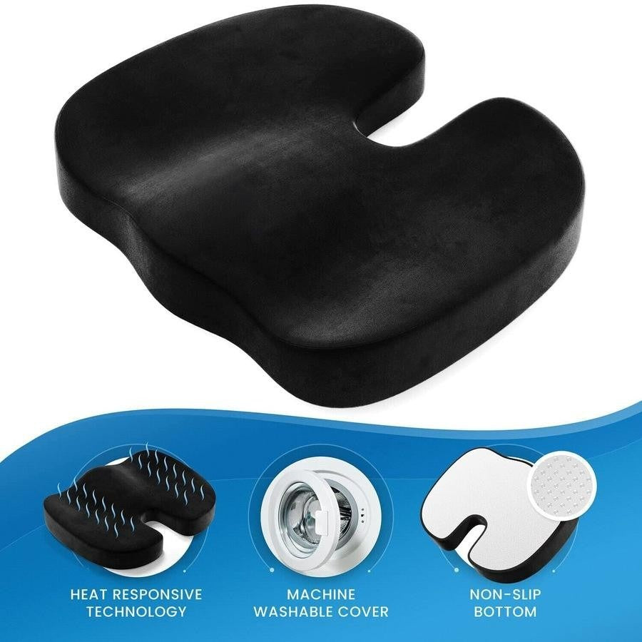 Foam Orthopedic Wedge Seat Cushion, Non-Slip Coccyx Pad, Pain Relief - for Car Computer Desk Chairs and Traveling